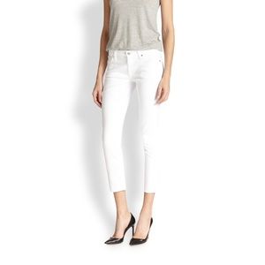 7 For All Mankind white cropped skinny jeans